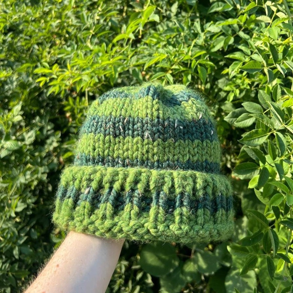 Hand knit chunky beanie, Lucky Knit
